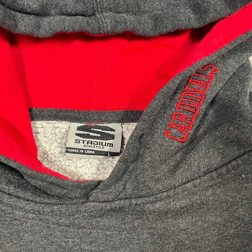 Y2K Stadium Athletics Louisville Cardinals Stitched Hoodie Sweatshirt Mens‎ L - Picture 3 of 5